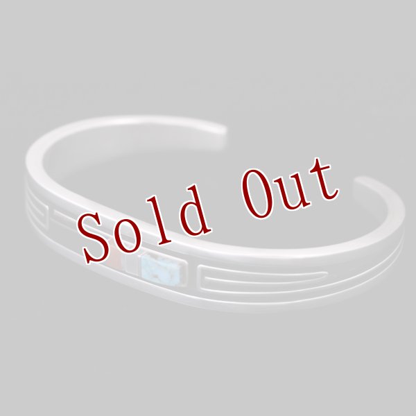 画像5: ナバホ族 Albert Nells マルチカラー インレイ バングル (5)