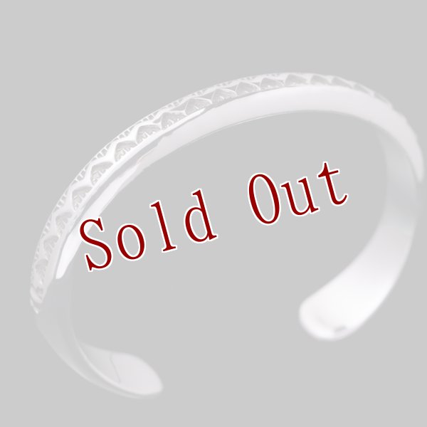 画像2: ナバホ族 Lyle Secatero #0ハーフラウンド ライトニング バングル (2)