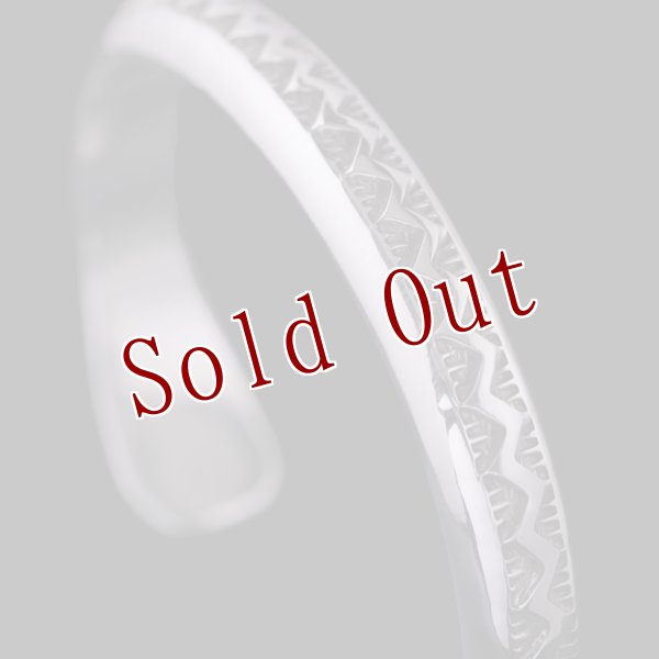 画像3: ナバホ族 Lyle Secatero #0ハーフラウンド ライトニング バングル (3)