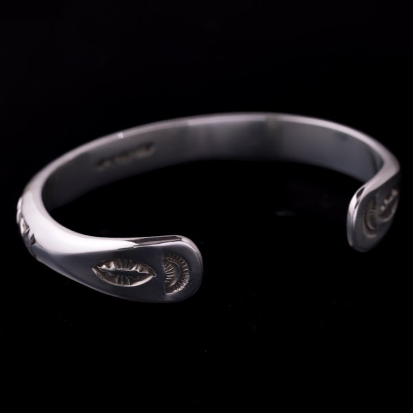 画像5: ナバホ族 Lyle Secatero #0ハーフラウンド ライトニング バングル (5)