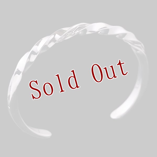 画像2: ナバホ族 Lyle Secatero #6スクエア ツイスト ライトニング バングル (2)