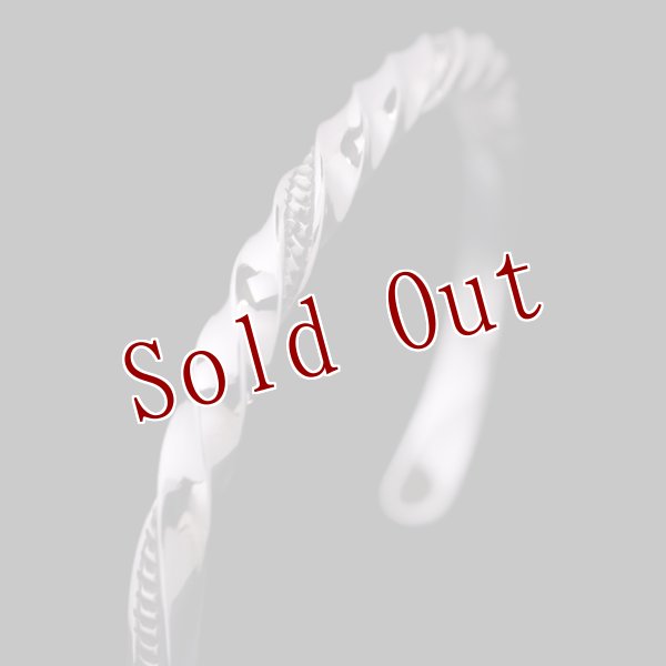 画像3: ナバホ族 Lyle Secatero #6スクエア ツイスト ウォーター バングル (3)