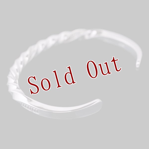 画像5: ナバホ族 Lyle Secatero #6スクエア ツイスト ウォーター バングル (5)