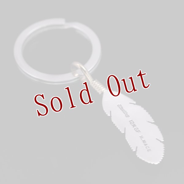 画像2: ナバホ族 Harvey Mace 12KGF イーグルフェザー キーリング S/右 (2)