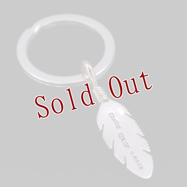 画像2: ナバホ族 Harvey Mace 12KGF イーグルフェザー キーリング XS/ストレート (2)