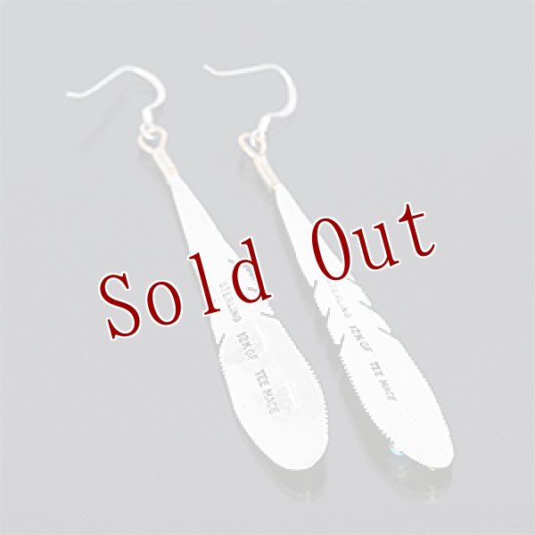 画像2: ナバホ族 Tanya Mace 12KGF ロングフェザー ターコイズ ピアス (2)