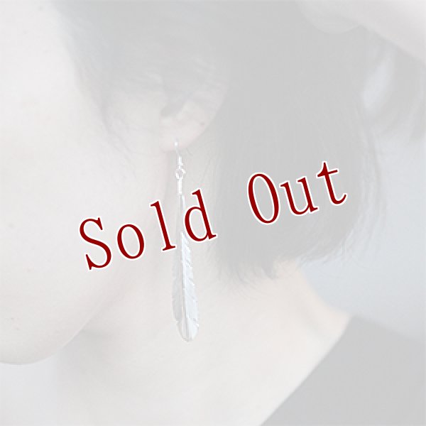 画像3: ナバホ族 Tanya Mace 12KGF ロングフェザー ターコイズ ピアス (3)