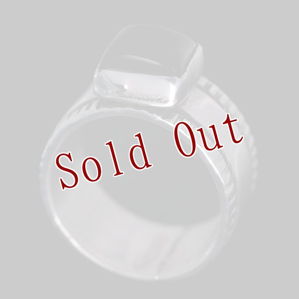 画像4: ナバホ族 Bruce Morgan 3/8" シルバー オニキス チゼル リング (4)