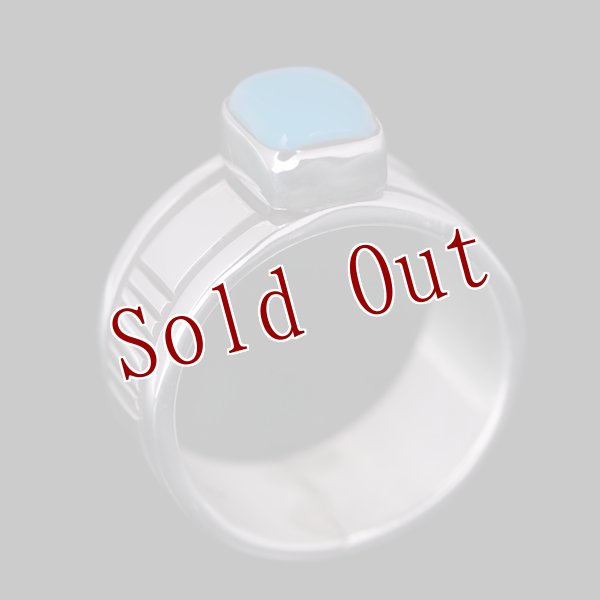 画像4: ナバホ族 Bruce Morgan 3/8" シルバー ターコイズ ストライプ+プレーン リング (4)