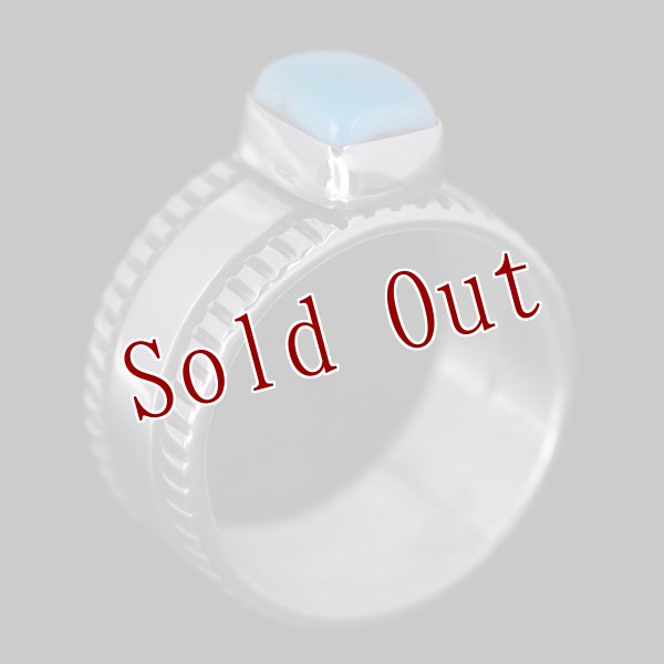 画像4: ナバホ族 Bruce Morgan 3/8" シルバー ターコイズ チゼル リング (4)