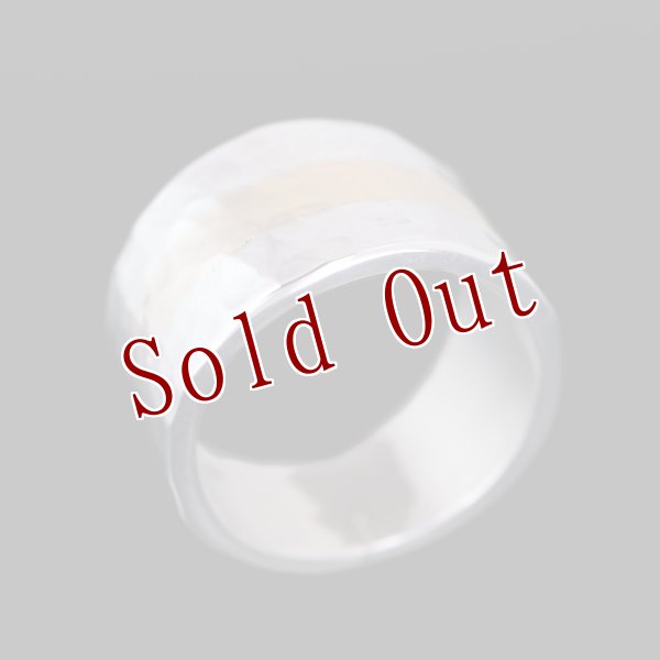 画像2: ナバホ族 Bruce Morgan 14K/SS ハンマーテクスチャ リング (2)