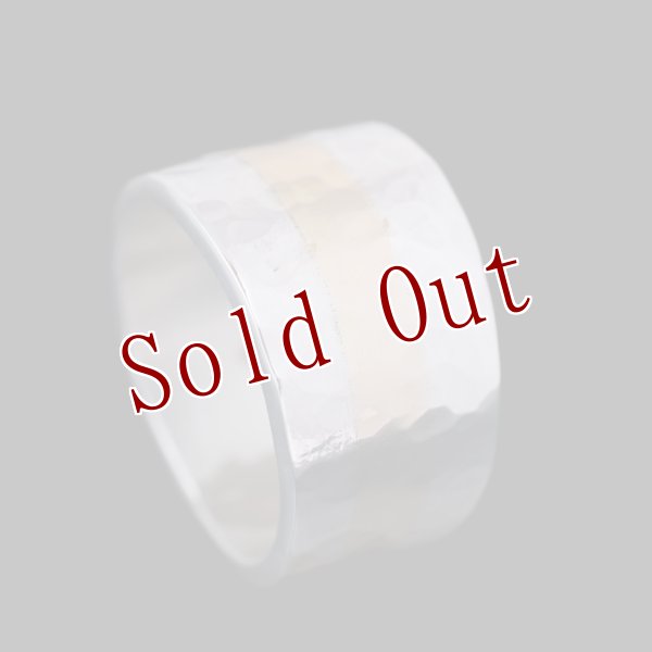 画像3: ナバホ族 Bruce Morgan 14K/SS ハンマーテクスチャ リング (3)