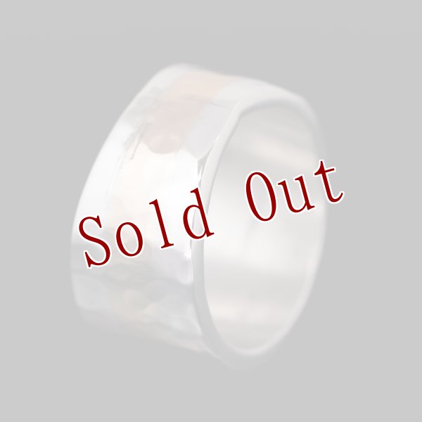 画像4: ナバホ族 Bruce Morgan 14K/SS ハンマーテクスチャ リング (4)