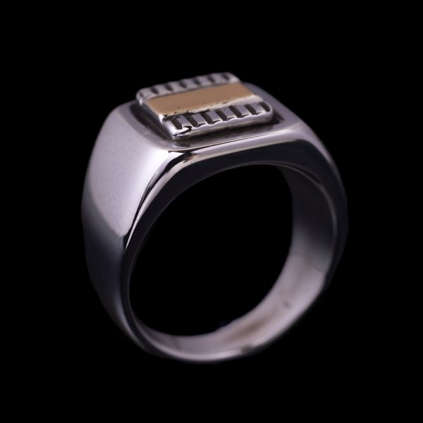 画像2: 【コラボ企画】Bruce Morgan×RIVER MAIL 14K チゼル シグネチャー リング (2)