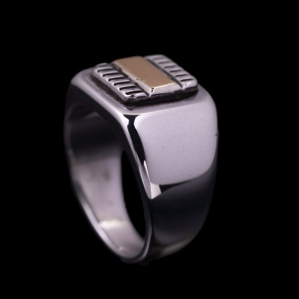 画像3: 【コラボ企画】Bruce Morgan×RIVER MAIL 14K チゼル シグネチャー リング (3)