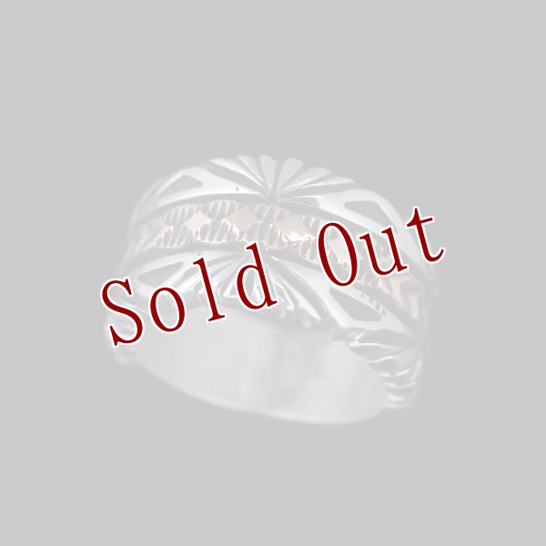 画像1: 【RIVER MAIL企画】ナバホ族 Bruce Morgan 1/2 14K サンバースト 4ダイヤ+アロー リング (1)