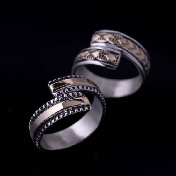 画像3: 【RIVER MAIL企画】ナバホ族 Bruce Morgan 1/4 14K 4ダイヤ+アロー アジャスタブル リング (3)