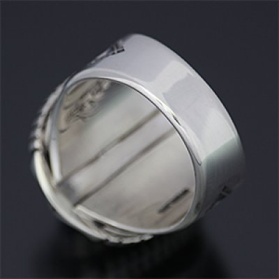 画像2: ナバホ族 Will Vandever キングマン ターコイズ リング 19.5号