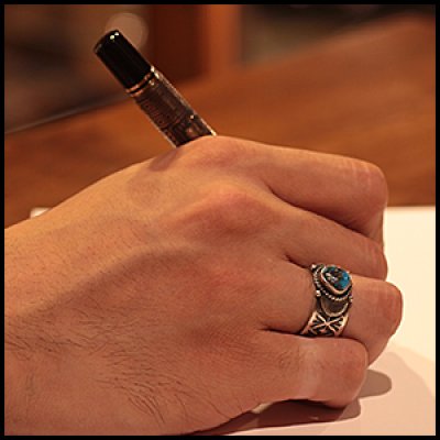 画像3: ナバホ族 Donovan Cadman イサカピーク スタンプワーク リング 15号