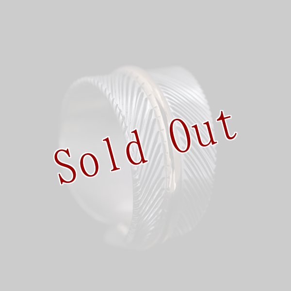 画像3: ナバホ族 Harvey Mace 12KGF イーグルフェザー ストレート リング (3)