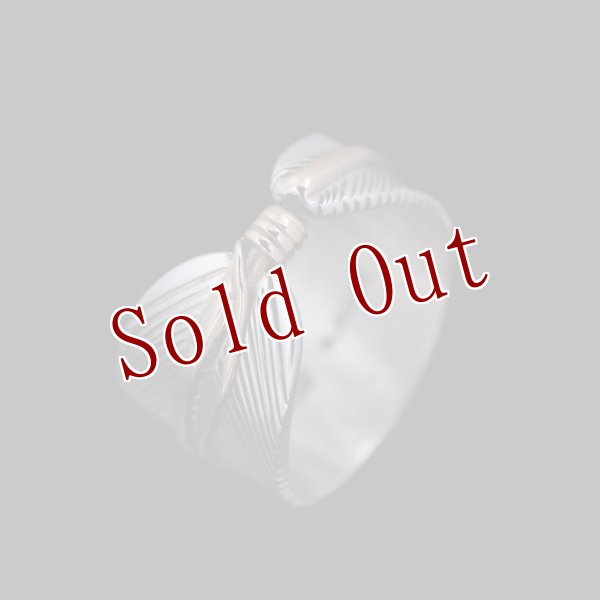 画像4: ナバホ族 Harvey Mace 12KGF イーグルフェザー ストレート リング (4)