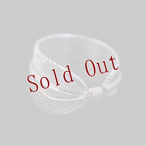 画像6: ナバホ族 Harvey Mace 12KGF イーグルフェザー ストレート リング (6)