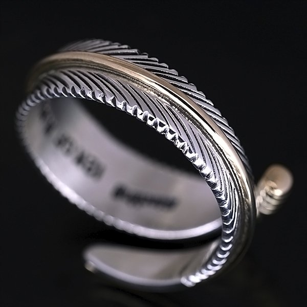 画像2: 【再入荷】ナバホ族 Tanya Mace 12KGF イーグルフェザー リング S (2)