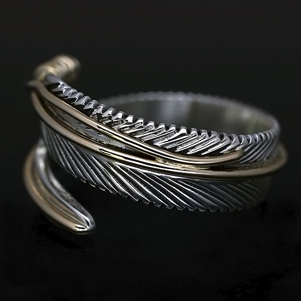 画像4: 【再入荷】ナバホ族 Tanya Mace 12KGF イーグルフェザー リング S (4)