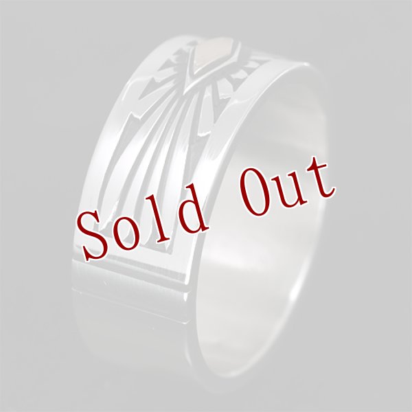 画像3: ナバホ族 Howard Nelson 5/16” 14K サンバースト リング (3)