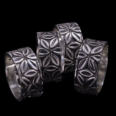 画像1: ナバホ族 Lyle Secatero 3/8" フラワー スタンプ リング