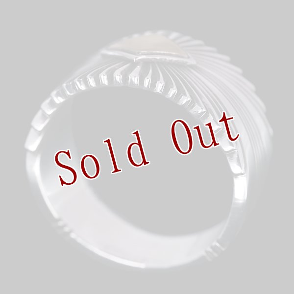 画像3: ナバホ族 Pat Bedonie 1/2” 14K サンバースト リング (3)