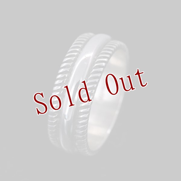 画像3: ナバホ族 Pat Bedonie 1/4" SS チゼル リング (3)