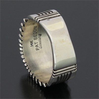 画像2: ナバホ族 Pat Bedonie サンバースト 14K 1/2 リング 25号