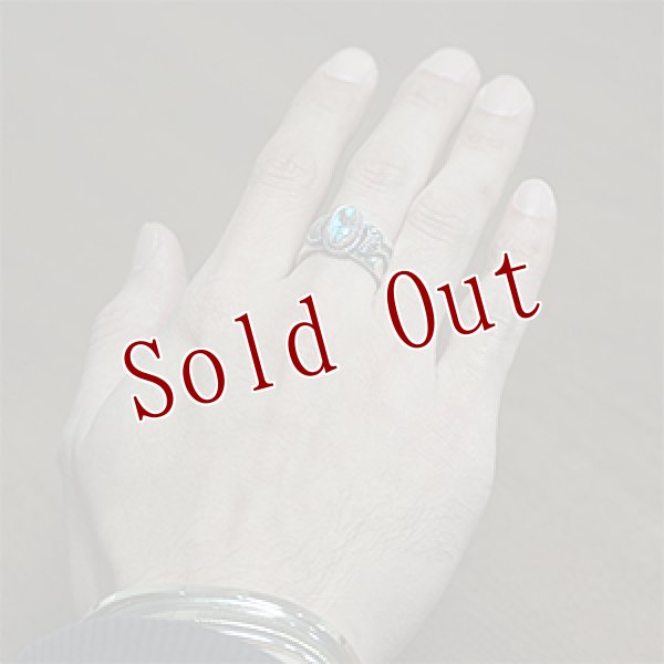 画像4: ナバホ族 Sunshine Reeves パージャン スタンプワーク リング 18号 (4)