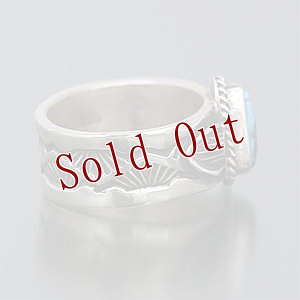 画像2: ナバホ族 Sunshine Reeves モレンシ スタンプワーク リング 20号 (2)