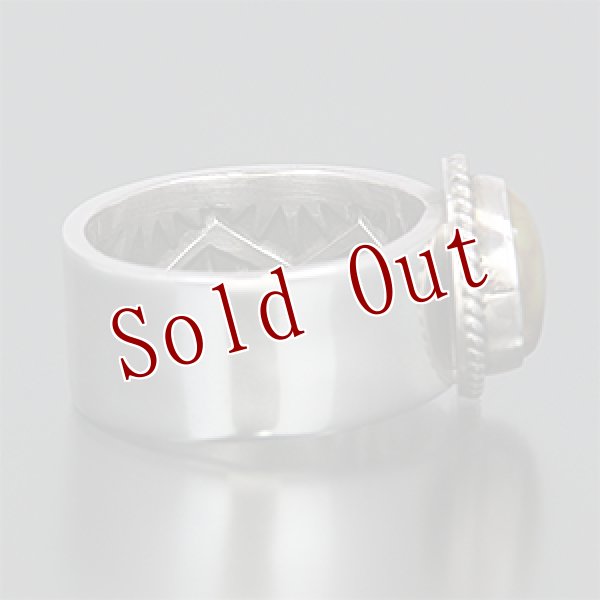 画像2: ナバホ族 Sunshine Reeves 3/8” キャリコレイク プレーン/スタンプ リング 20.5号 (2)