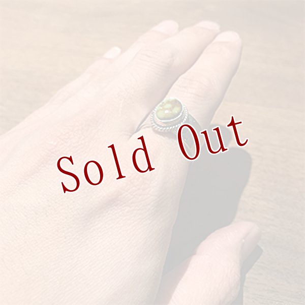 画像4: ナバホ族 Sunshine Reeves 3/8” キャリコレイク プレーン/スタンプ リング 20.5号 (4)