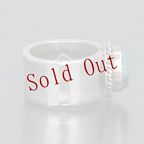 画像2: ナバホ族 Sunshine Reeves モレンシ バックスタンプ リング 6号 (2)