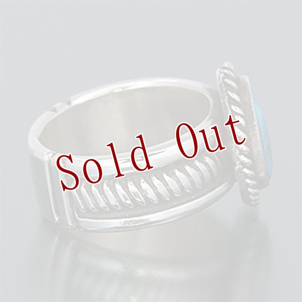 画像2: ナバホ族 Clendon Pete モレンシ スタンプ リング 20号 (2)