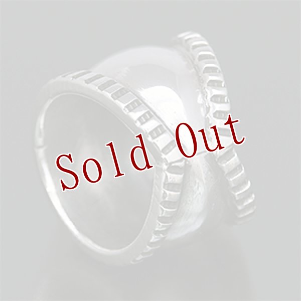 画像3: ナバホ族 Harrison Jim ヒューベイ インゴットシルバー リポウズ リング 13号 (3)