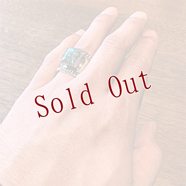 画像4: ナバホ族 Harrison Jim ヒューベイ インゴットシルバー リポウズ リング 13号 (4)