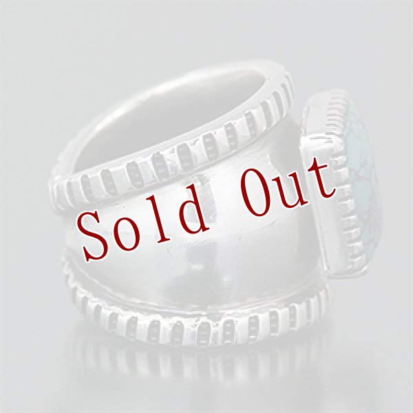 画像2: ナバホ族 Harrison Jim ヒューベイ インゴットシルバー リポウズ リング 13号 (2)