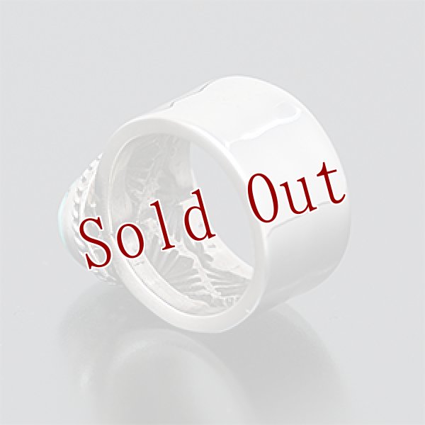 画像3: ナバホ族 Sunshine Reeves 3/8” キングマン プレーン/スタンプ リング 5.5号 (3)