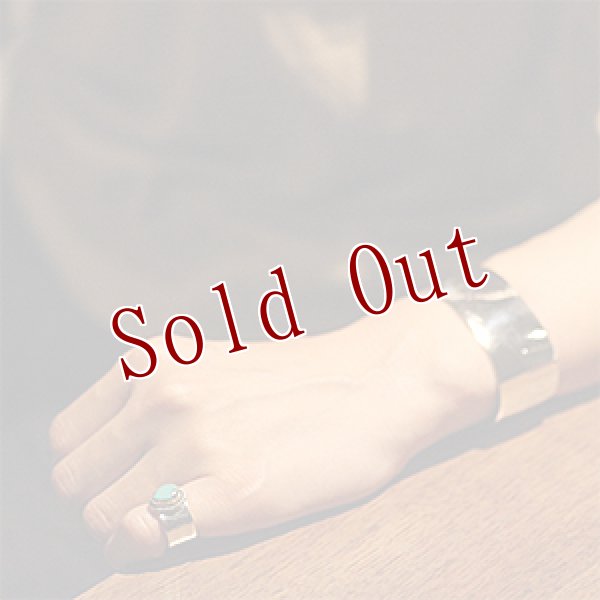 画像4: ナバホ族 Sunshine Reeves 3/8” キングマン プレーン/スタンプ リング 5.5号 (4)