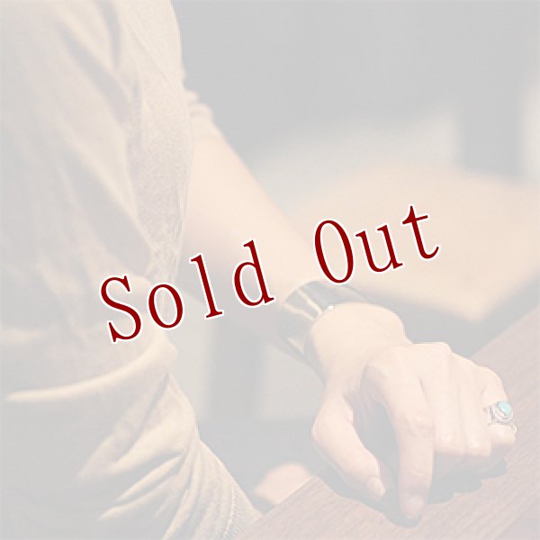 画像4: ナバホ族 Sunshine Reeves 3/8” ブルージェム プレーン/スタンプ リング 4.5号 (4)