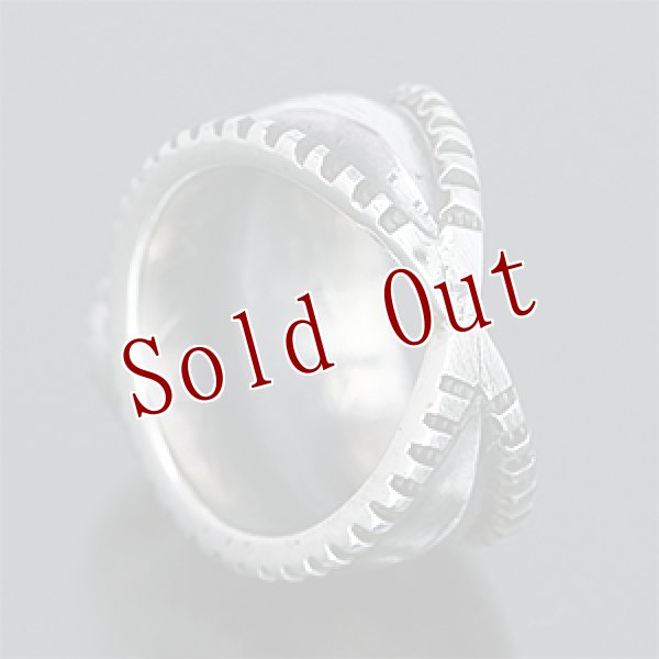 画像3: ナバホ族 Harrison Jim キャリコレイク インゴットシルバー リポウズ リング 18.5号 (3)