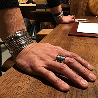 画像3: ナバホ族 Harrison Jim 3/4” インゴットシルバー チゼル リング 19号