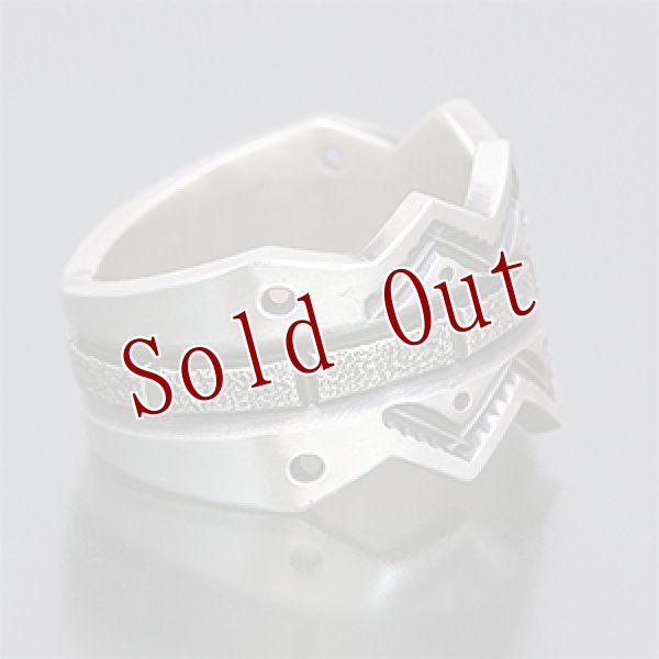 画像2: ナバホ族 Jacob D. Morgan 5/8” スタンプ リング 24.5号 (2)