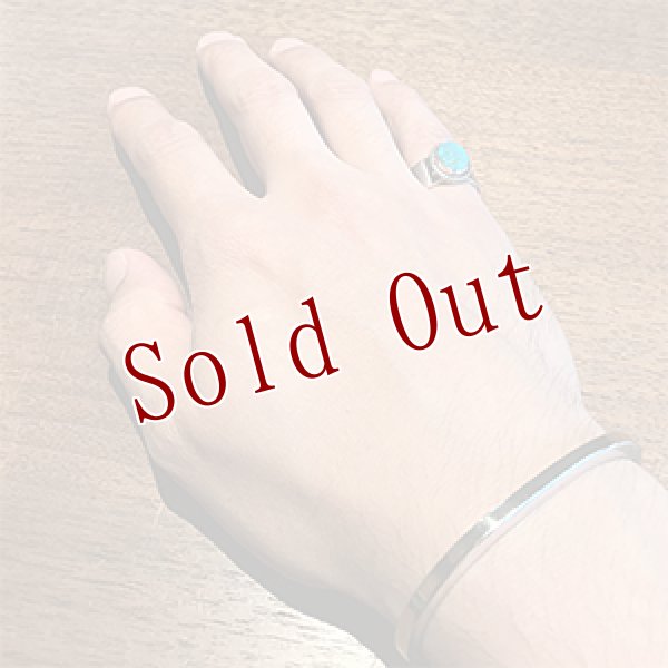 画像4: ナバホ族 Sunshine Reeves 3/8” ロイストーン プレーン/スタンプ リング 11号 (4)