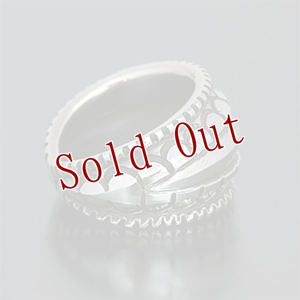 画像3: ナバホ族 Harrison Jim インゴットシルバー リポウズ スタンプ リング 18号 (3)